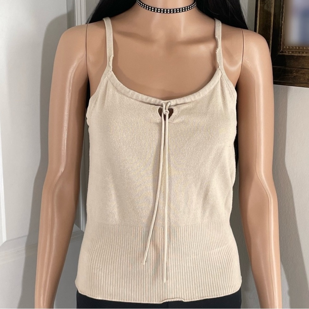 Xhilaration Distressed Beige / Light Brown Camisole Top - Tank Top - Medium